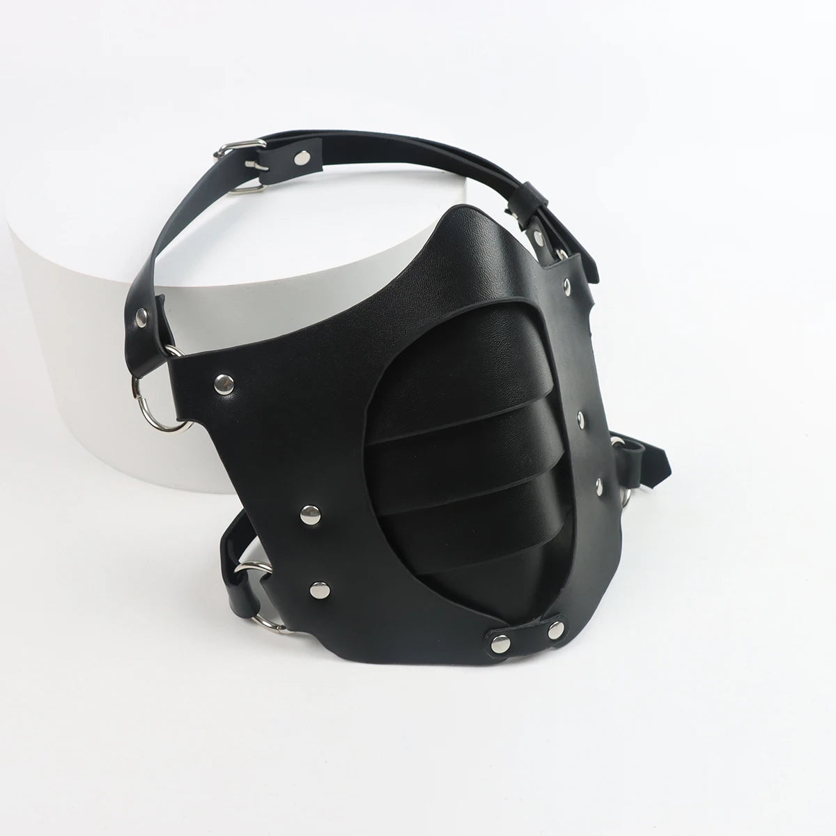 Gothic Punk Leather BDSM Mask Fetish Slave Motorcycle Haze Face Mask Adult Games Cosplay Party Half Mask Sex Toys