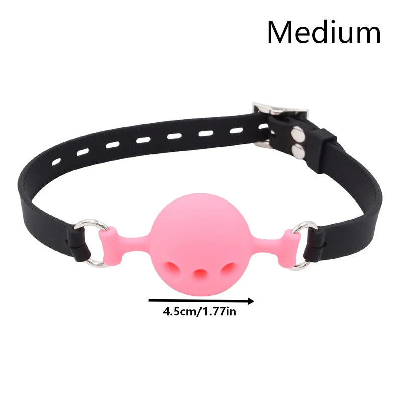 Mouth Gags Bondage Restraints Silicone Mouth Gag Breathable Ball Gag Adjustable Belt Mouth Sex Toy Flirting Props For Adult Game