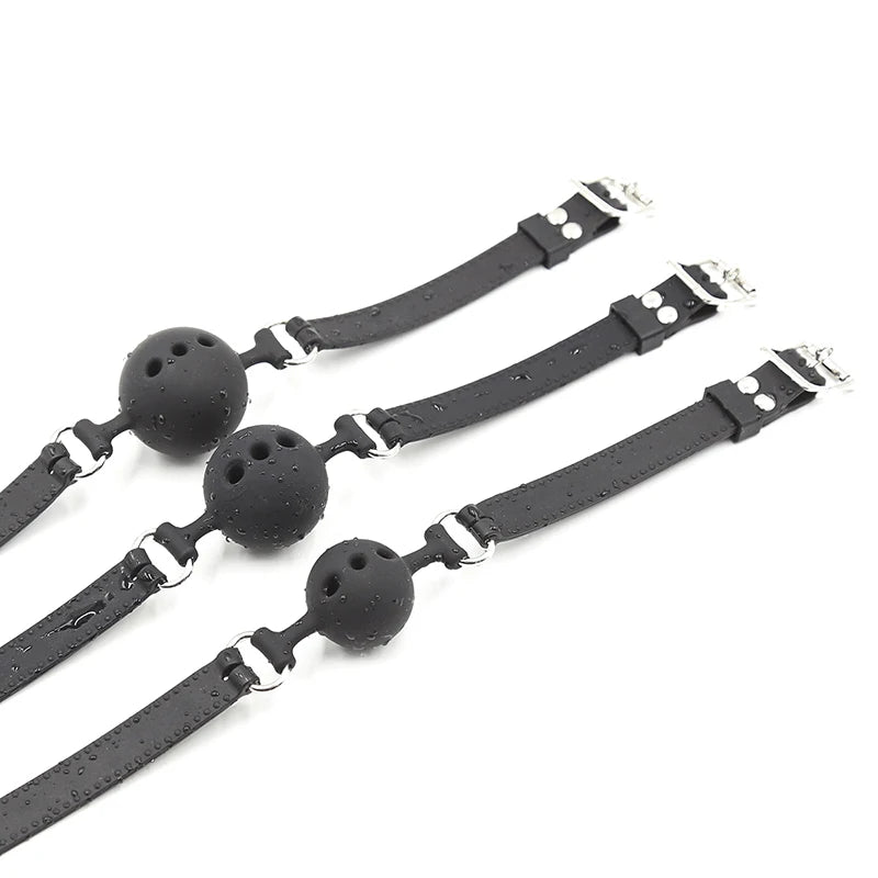 Mouth Gags Bondage Restraints Silicone Mouth Gag Breathable Ball Gag Adjustable Belt Mouth Sex Toy Flirting Props For Adult Game