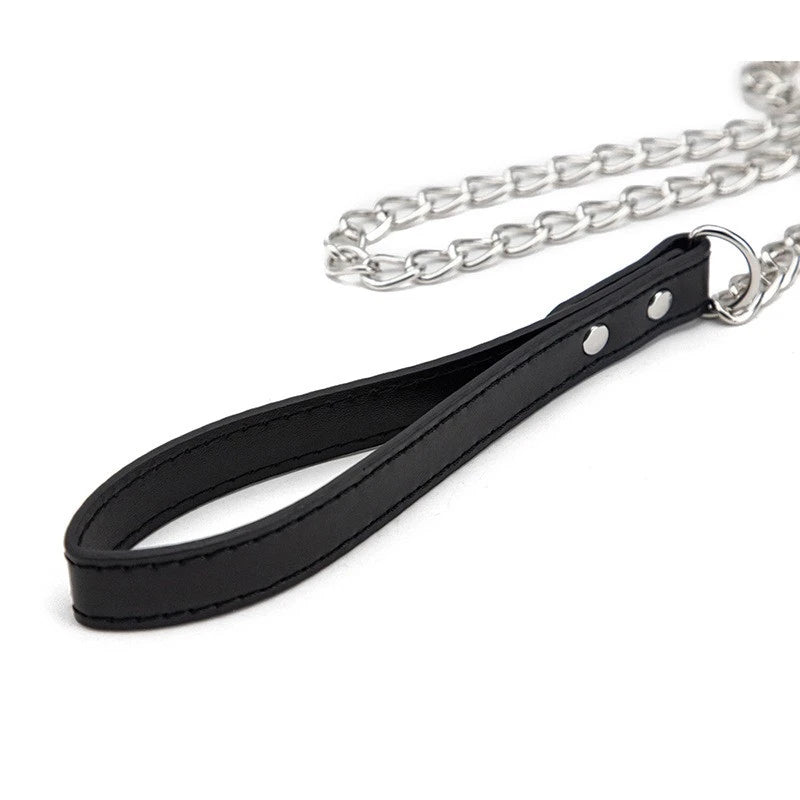 Bdsm Bondage Sex Collar PU leather Neck Restraint with Chain Leash BDSM Erotic Sex Toys For Women Couples Adult Games