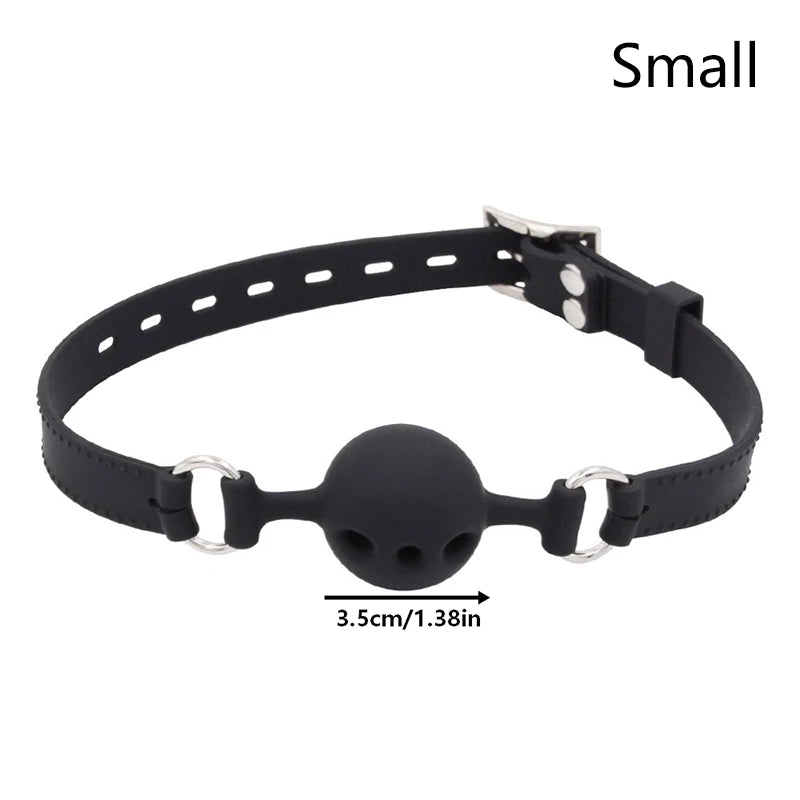 Mouth Gags Bondage Restraints Silicone Mouth Gag Breathable Ball Gag Adjustable Belt Mouth Sex Toy Flirting Props For Adult Game