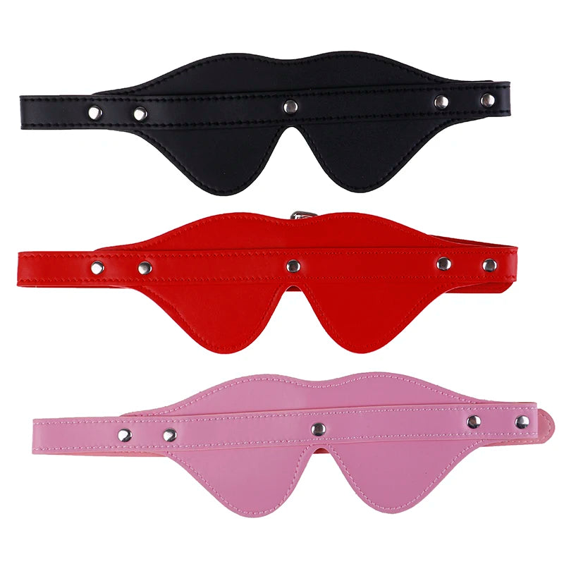 Leather Blindfold Adult Games Flirt Sexy Eye Mask Sleeping Masquerade