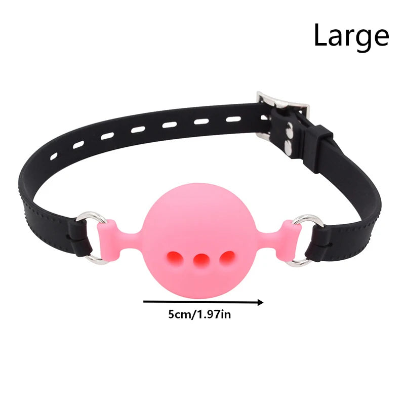 Mouth Gags Bondage Restraints Silicone Mouth Gag Breathable Ball Gag Adjustable Belt Mouth Sex Toy Flirting Props For Adult Game