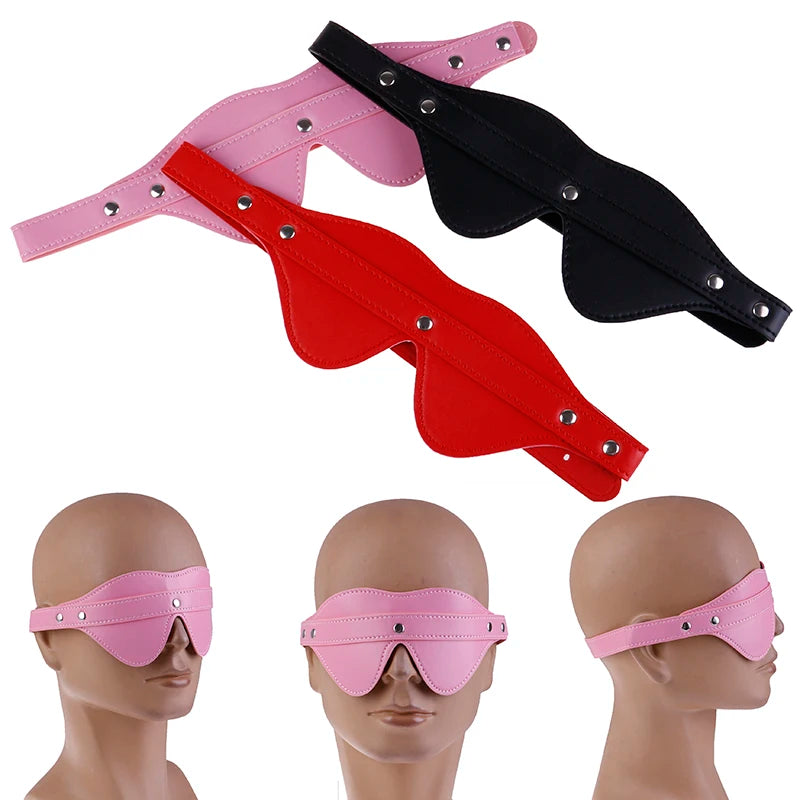 Leather Blindfold Adult Games Flirt Sexy Eye Mask Sleeping Masquerade