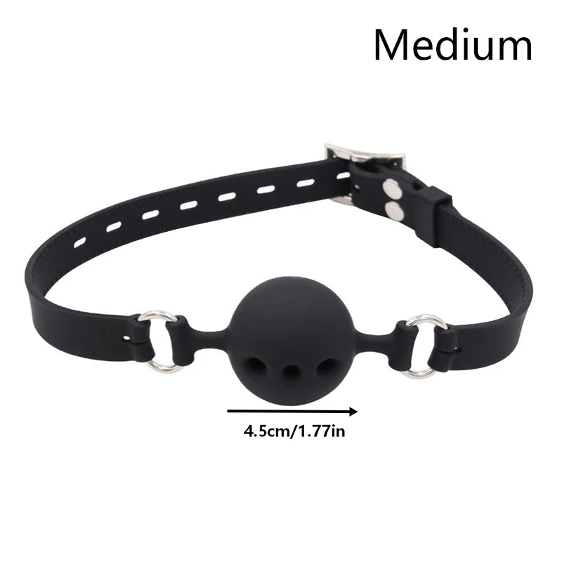 Mouth Gags Bondage Restraints Silicone Mouth Gag Breathable Ball Gag Adjustable Belt Mouth Sex Toy Flirting Props For Adult Game