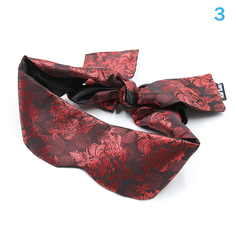 1Pc Satin Sensory Blindfold ,Deep Red Double-Layer Padded Design Bondage Eye Mask for Adult Couples Play & Sensory Exploration