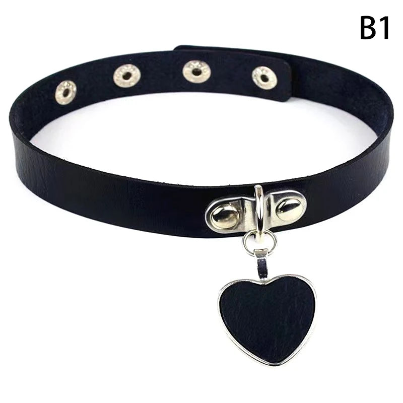 Sexy Necklace Collar Leather Bdsm Cosplay Heart Collars And Leash Set For Women Bondage Accessories Couple Game Role Play Props