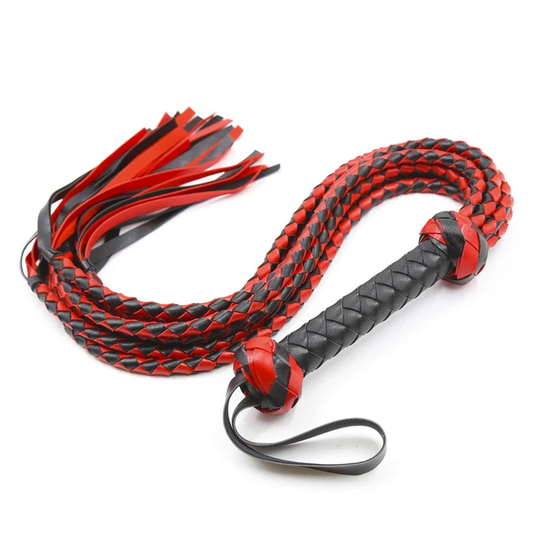 PU Leather Flogger Frisky Imprint Spanking Paddle Beat Submissive Sex Play Horse Crop Training Whip For Equestrian Riding Bat